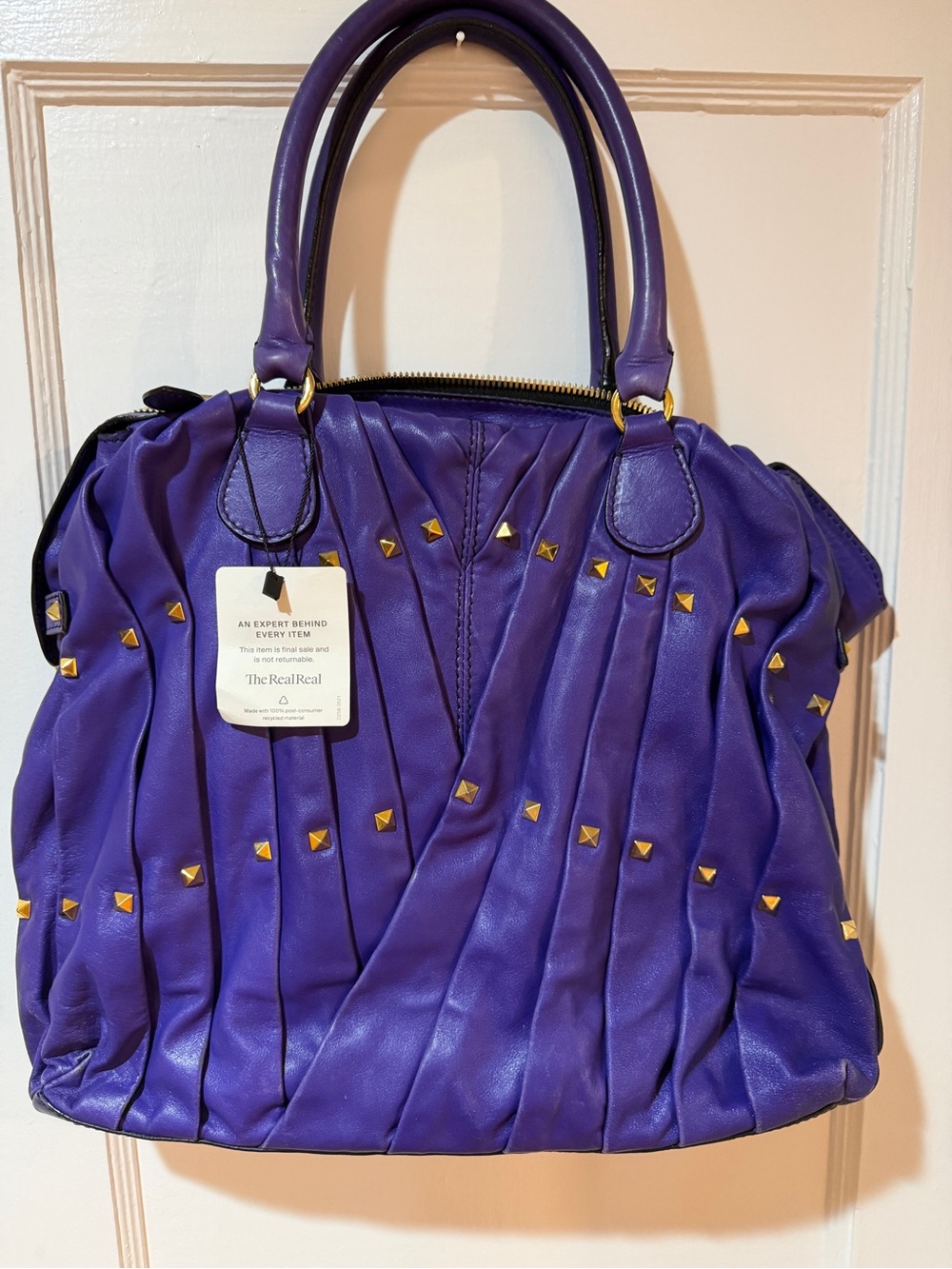 Valentino Maison Purple rockstud bag ASO Gossip Girl Jenny Humphrey - Picture 4 of 10